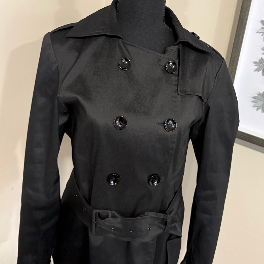Samuel Dong Classic Black Trench Coat - Picture 2 of 10